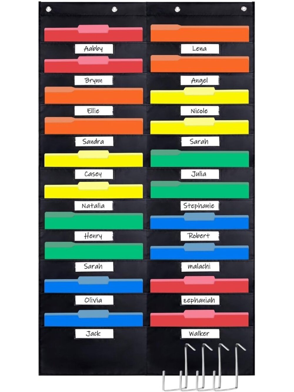 Storage Pocket Chart 20 Pockets Hanging with 4 Hangers